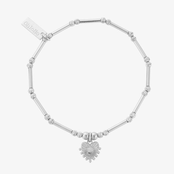 ChloBo Silver Dainty Moon Cut Sparkle Glowing Beauty Bracelet SBMCTN3196