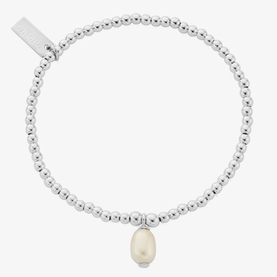 ChloBo Silver Cute Pearl Charm Drop Bracelet SBCCPD
