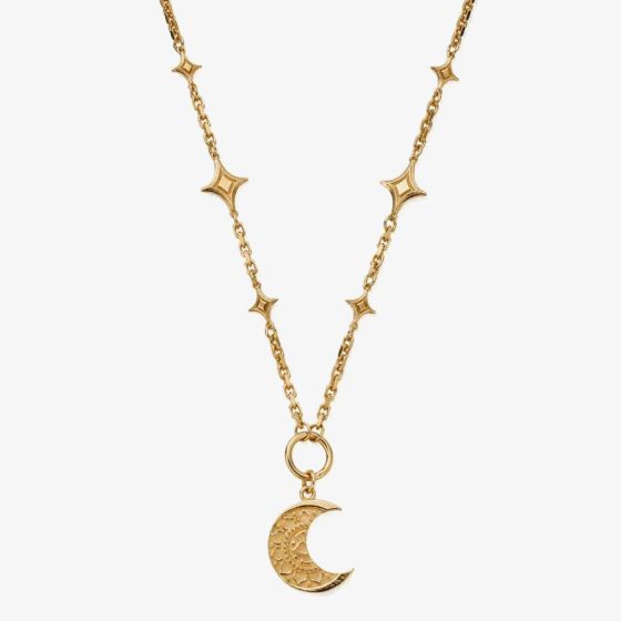 ChloBo Gold Plated Moon Mandala Necklace GN3387