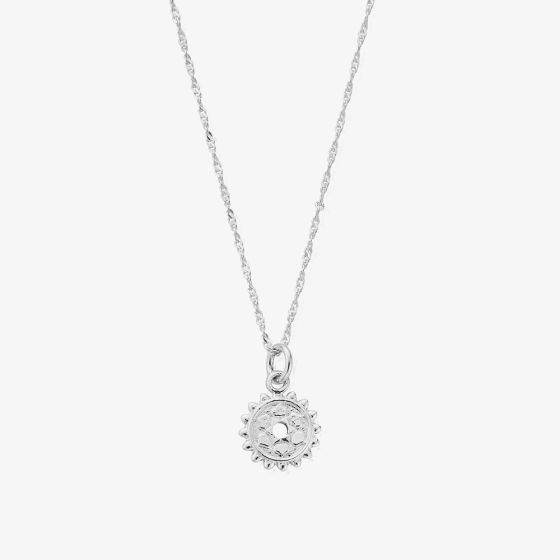 ChloBo Chakra Sterling Silver Tiny Twisted Rope Chain Crown Pendant Necklace SNTRC684