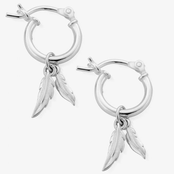 ChloBo Double Feather Hoop Earrings SEH584