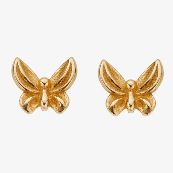 ChloBo Gold Plated New Beginnings Butterfly Stud Earrings GEST3389