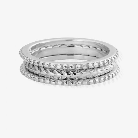 ChloBo Mayas Light Mandala Stack Ring SR1382