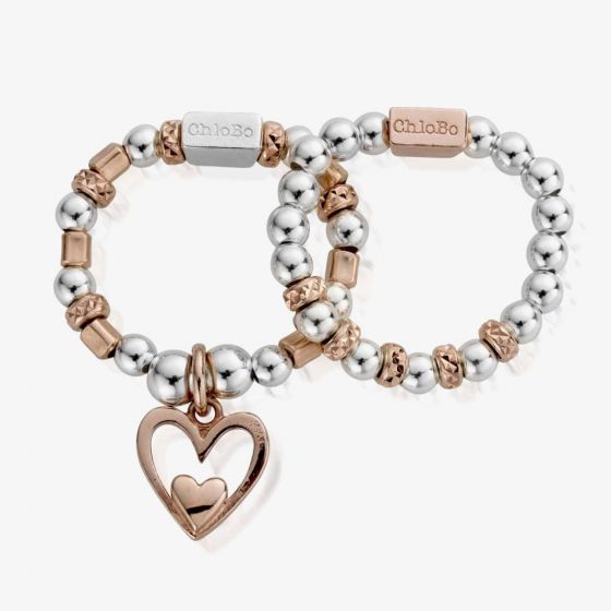 ChloBo Two Colour Inner Love Set of 2 Rings MR1733