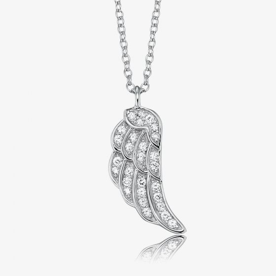 Angel Whisperer Silver Wing Necklace ERN-LILWING-ZI