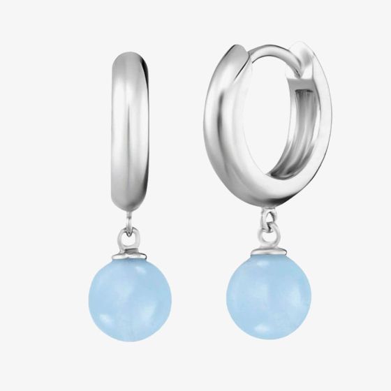 Angel Whisperer Rainbow Blue Agate Hoop Earrings ERE-BA-CR