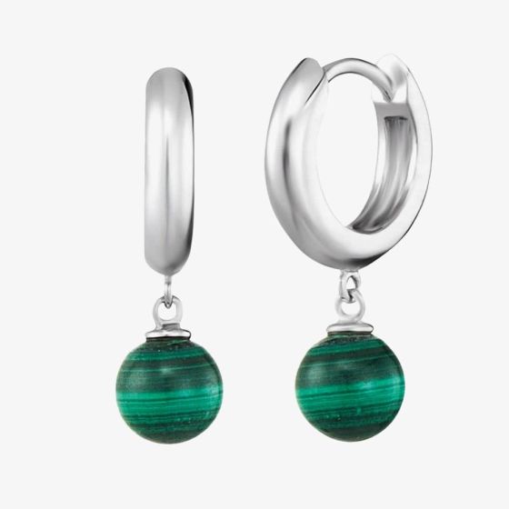 Angel Whisperer Green Malachite Hoop Earrings ERE-ML-CR
