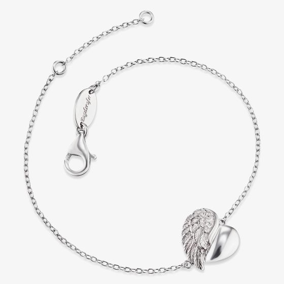 Angel Whisperer Silver Heart Wing Bracelet ERB-LILHEARTWING