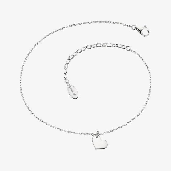Angel Whisperer Silver Heart Anklet ERF-LILHEART