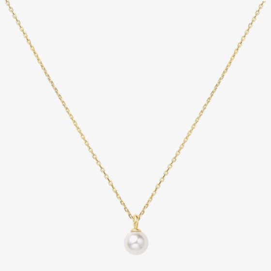 Ania Haie Miss Dainty 14ct Gold Plated Shell Pearl Pendant Necklace N065-01G