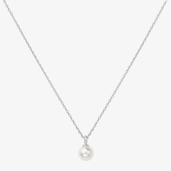 Ania Haie Miss Dainty Sterling Silver Shell Pearl Pendant Necklace N065-01H