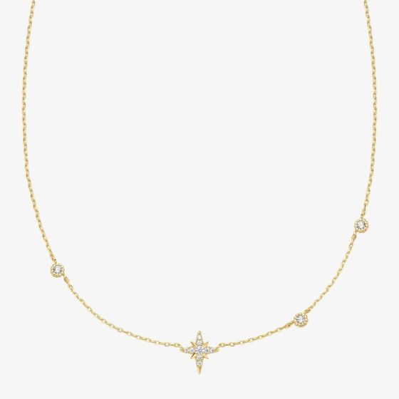 Ania Haie Miss Dainty 14ct Gold Plated Cubic Zirconia Star Necklace N065-02G