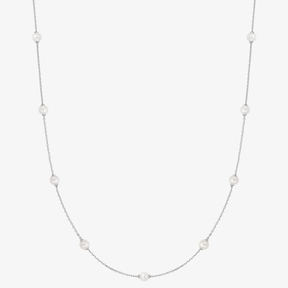 Ania Haie Miss Dainty Sterling Silver Multi Shell Pearl Station Necklace N065-03H