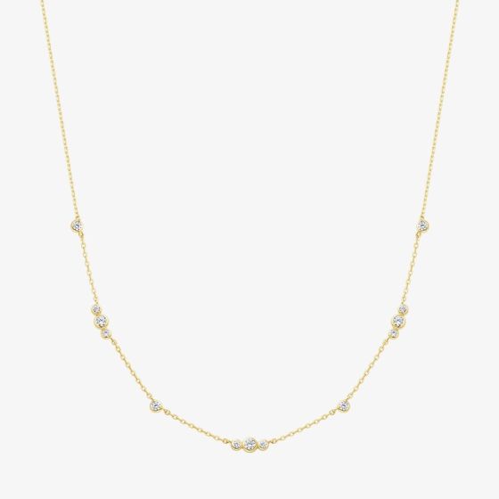 Ania Haie Miss Dainty 14ct Gold Plated Multi Cubic Zirconia Station Necklace N065-04G