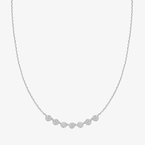 Ania Haie Miss Dainty Sterling Silver Pave Multi Bead Chain Necklace N065-07H