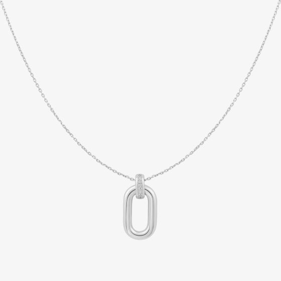 Ania Haie Vogue Maven Sterling Silver Oval Hoop Necklace N062-01H