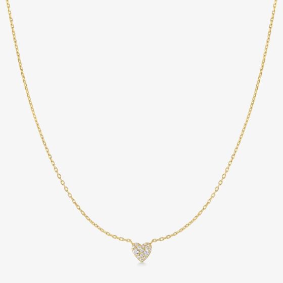 Ania Haie Starlit Drops 14ct Gold Plated Pave Heart Necklace N074-01G