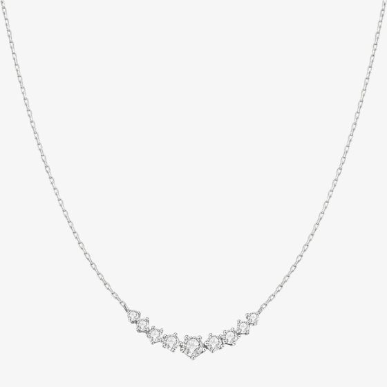 Ania Haie Sterling Silver Cubic Zirconia Graduated Arc Necklace N079-02H