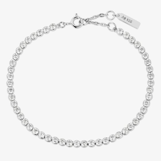 Ania Haie Chic Creator Sterling Silver Bezel Set Cubic Zirconia Bracelet B058-06H