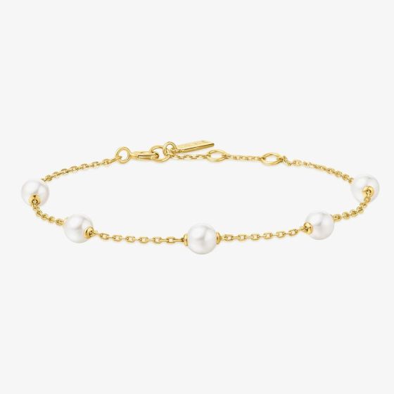 Ania Haie Miss Dainty 14ct Gold Plated Shell Pearl Bracelet B065-01G