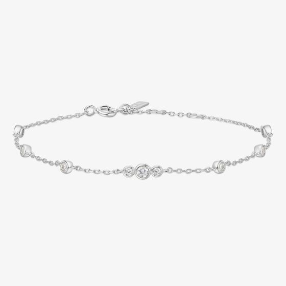Ania Haie Miss Dainty Sterling Silver Multi Cubic Zirconia Bracelet B065-03H