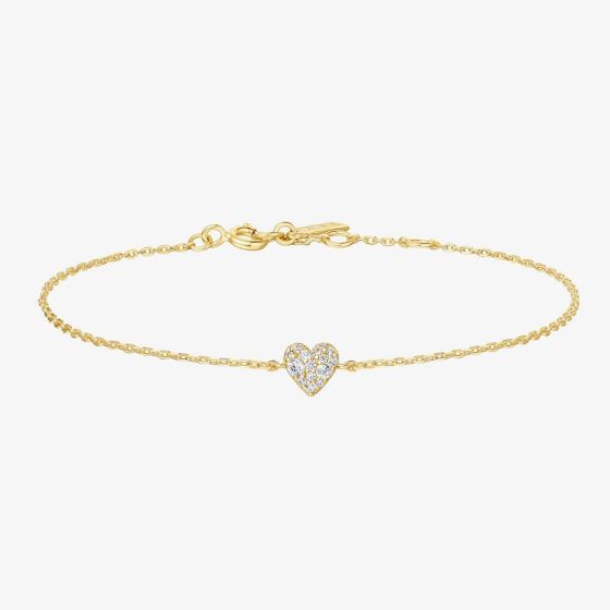 Ania Haie Sunny Sparkler 14ct Gold Plated Pave Sweet Heart Bracelet B064-01G