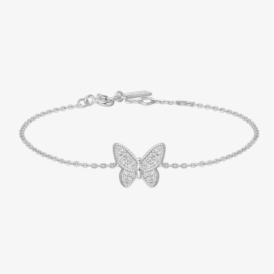 Ania Haie Sunny Sparkler Sterling Silver Pave Butterfly Bracelet B064-02H