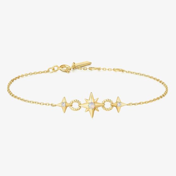 Ania Haie Chill Voyager 14ct Gold Plated Linked Star Bracelet B063-05G