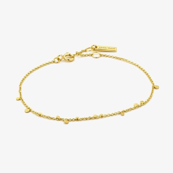 Ania Haie Geometry Class 14ct Gold Plated Mixed Discs Bracelet B005-02G