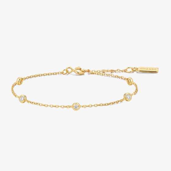 Ania Haie Starlit Drops Gold Plated Cubic Zirconia Bracelet B074-02G