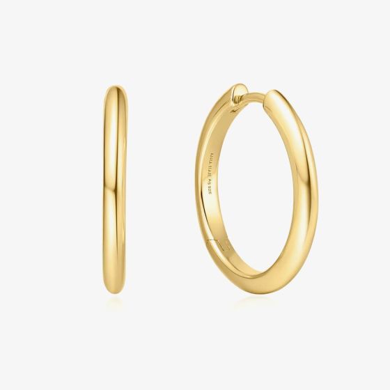Ania Haie Vogue Maven 14ct Gold Plated Medium Tube Hoop Earrings E062-03G