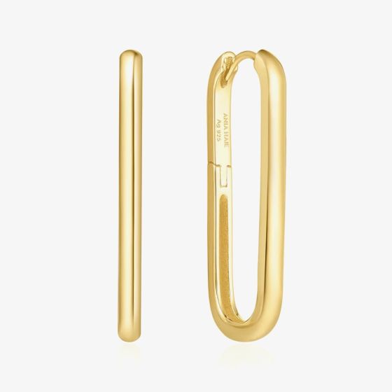 Ania Haie Vogue Maven 14ct Gold Plated Oversized U Shaped Hoop Earrings E062-07G
