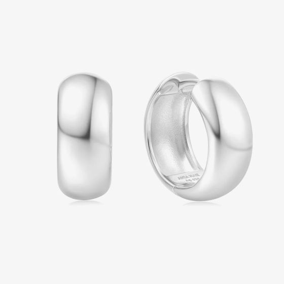 Ania Haie Sunny Sparkler Sterling Silver Medium Chunky Hoop Earrings E064-06H