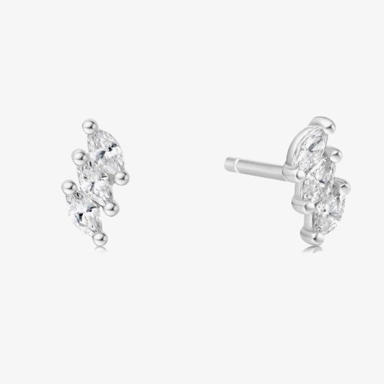 Ania Haie Chill Voyager Sterling Silver Triple Marquise Stud Earrings E063-01H