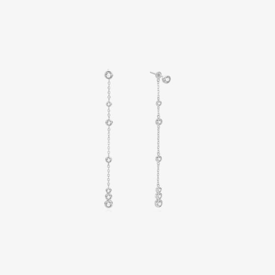 Ania Haie Luna Gaze Silver Cubic Zirconia Drop Stud Earrings E075-12H