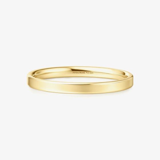 Ania Haie Sunny Sparkler 14ct Gold Plated 2mm Band Ring R064-02G