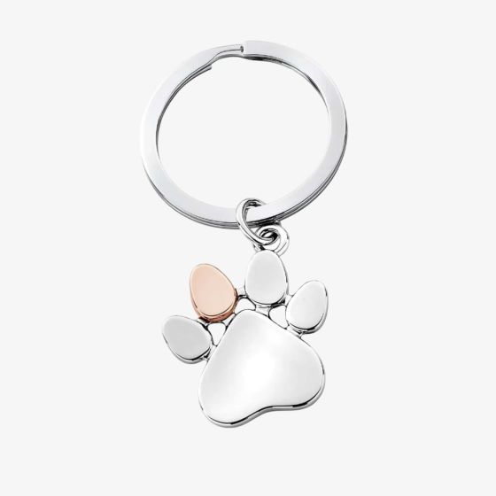 Clogau Silver Paw Prints Keyring 7PMH890