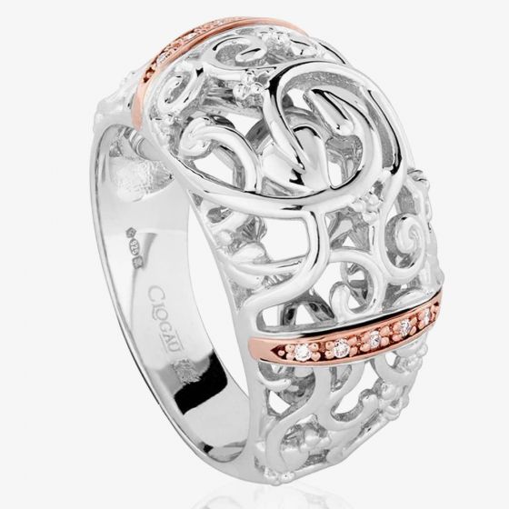 Clogau Sterling Silver 9ct Rose Am Byth Ring 3SFR01