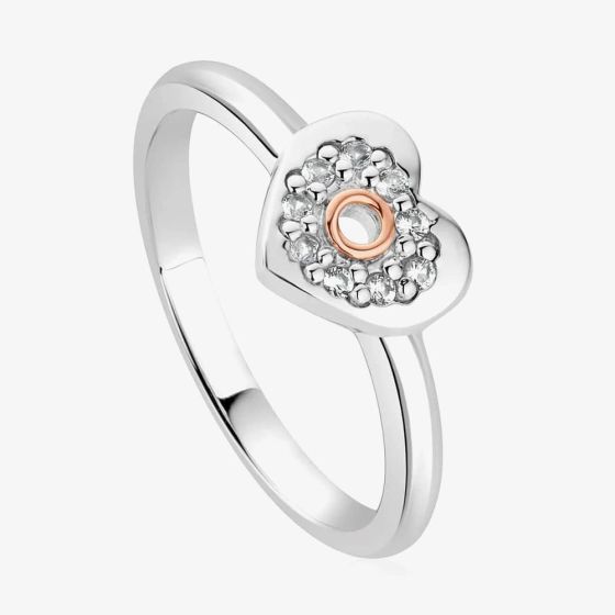 Clogau Cariad Silver Sparkle Heart Ring 3SCRS0653