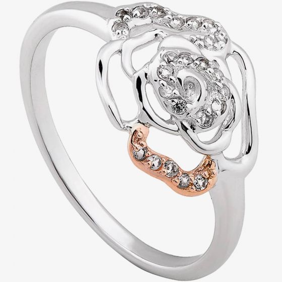 Clogau Silver 9ct Rose Gold Royal Roses Topaz Ring 3SRORR3