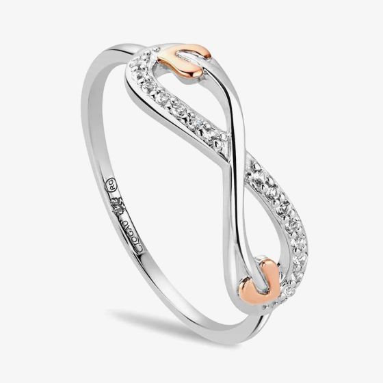 Clogau Silver & 9ct Rose Gold Tree Of Life Infinity Ring 3STOL0736