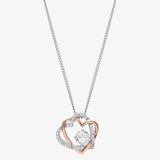 Clogau Always in my Heart White Topaz Pendant Necklace 3SAMH0091