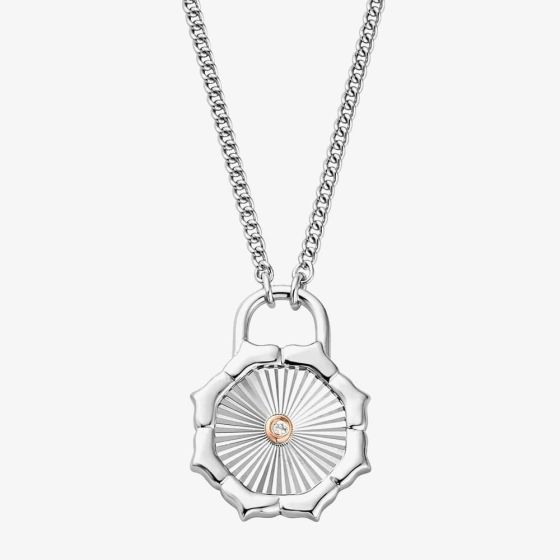 Clogau Silver & 9ct Rose Gold Nos Da Coin Necklace 3SNDA0718