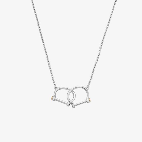 Clogau Sterling Silver & Rose Gold Royal Stirrup Horse Shoe Necklace 3SROY948