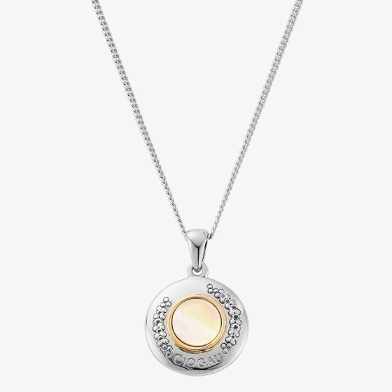 Clogau Sterling Silver Celebration Mother Of Pearl Topaz Pendant Necklace PACK-3SCEL986