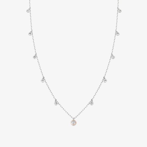 Clogau Two Colour Celebration Topaz Station Necklace 3SCEL935