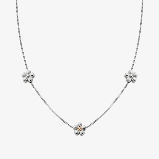 Clogau Two Colour Natures Wonder Forget Me Not Necklace 3SNWO960