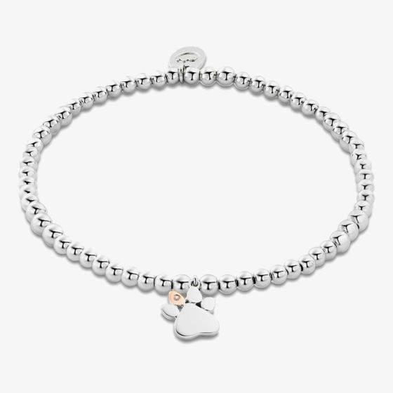 Clogau Paw Prints White Topaz Bead Affinity Bracelet 3SAFF0224