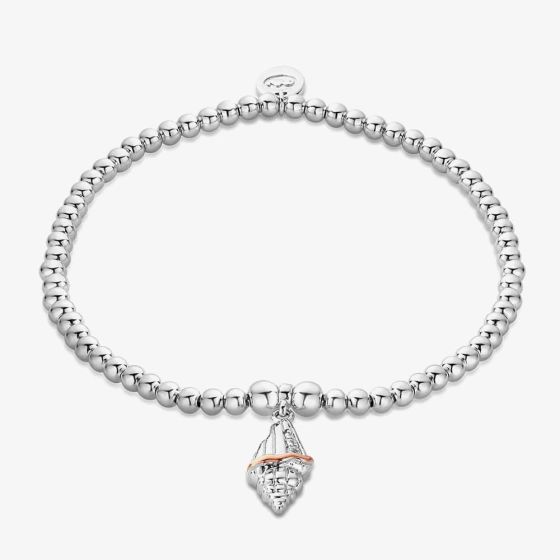 Clogau Silver & 9ct Rose Gold Sounds Of The Sea Shell Bracelet 3SBCH0752