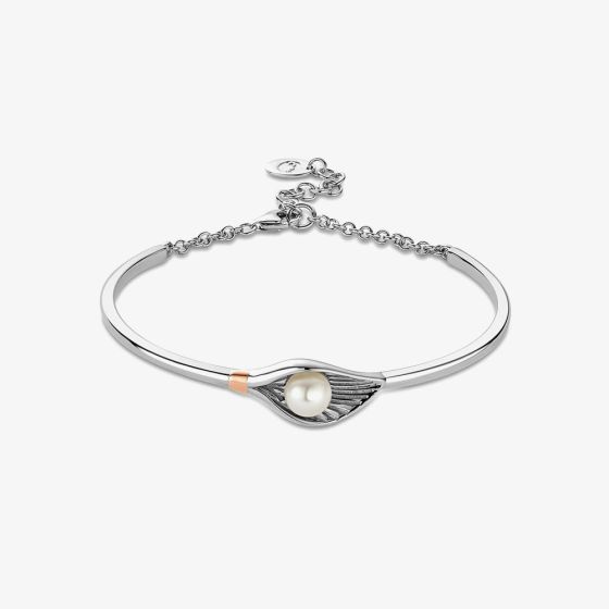 Clogau Beachcomber Two Tone Pearl Shell Bangle Bracelet 3SLYV0793